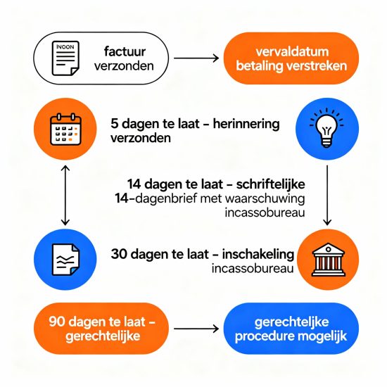 Proces schema tijdlijn incassoprocedure